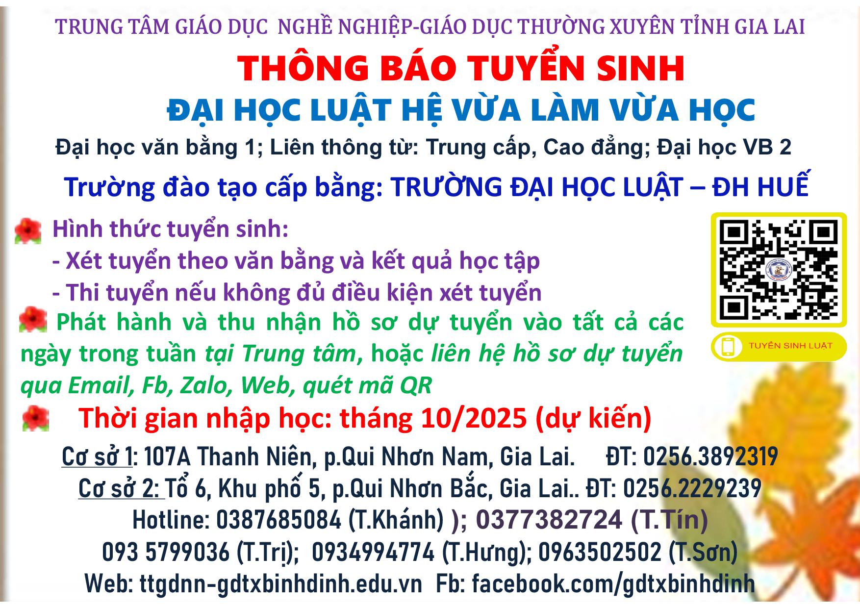 Thông báo tuyển sinh