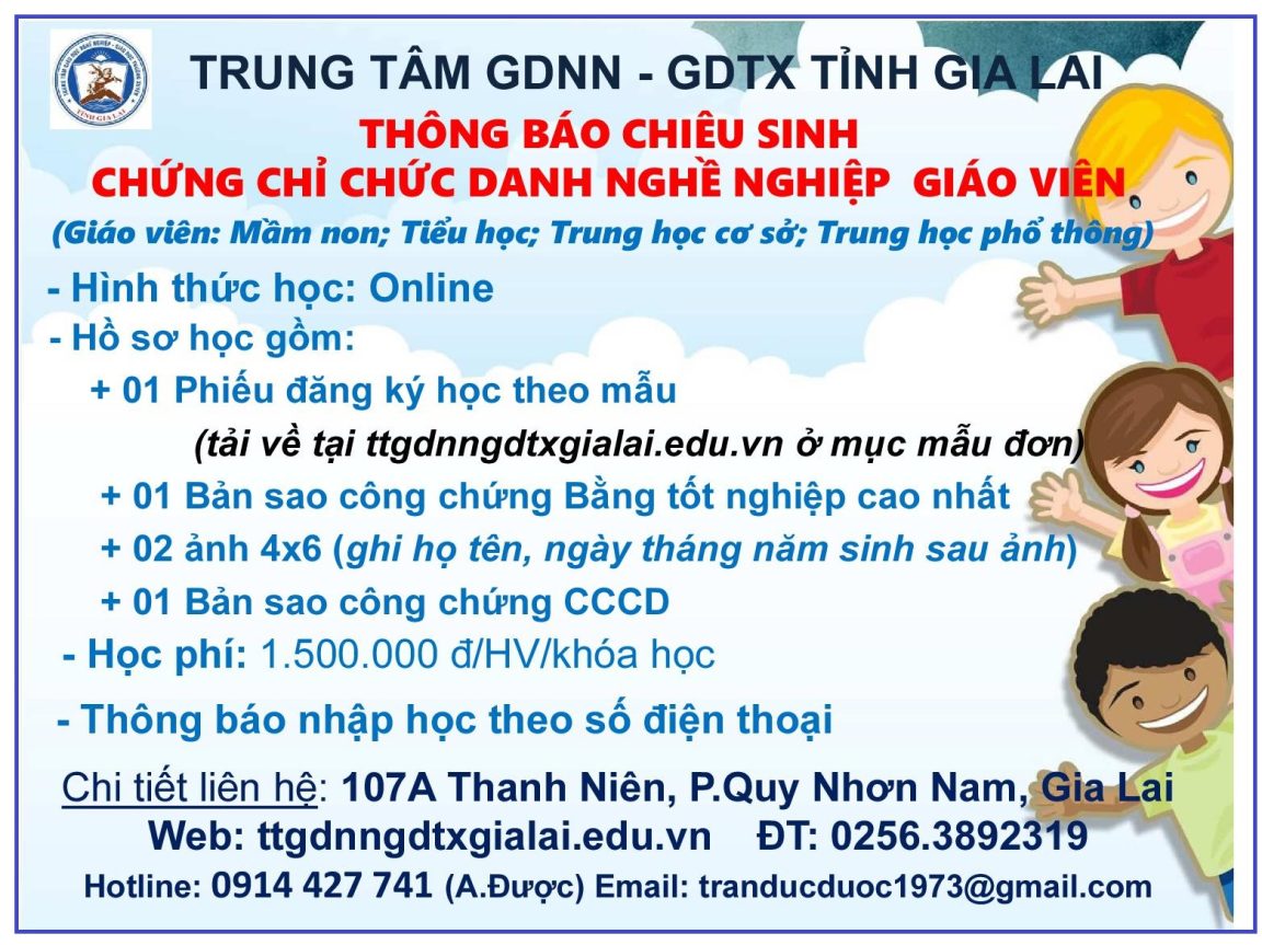 CHIÊU SINH CHỨNG CHỈ ...