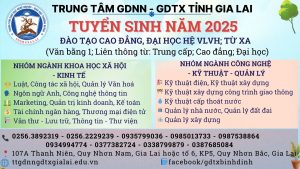 Thông báo tuyển sinh đào tạo trình độ cao đẳng, đại học hình thức đào tạo vừa làm vừa học, từ xa năm 2025