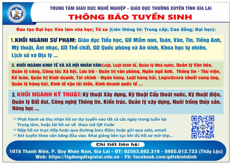 Thông báo tuyển sinh ....